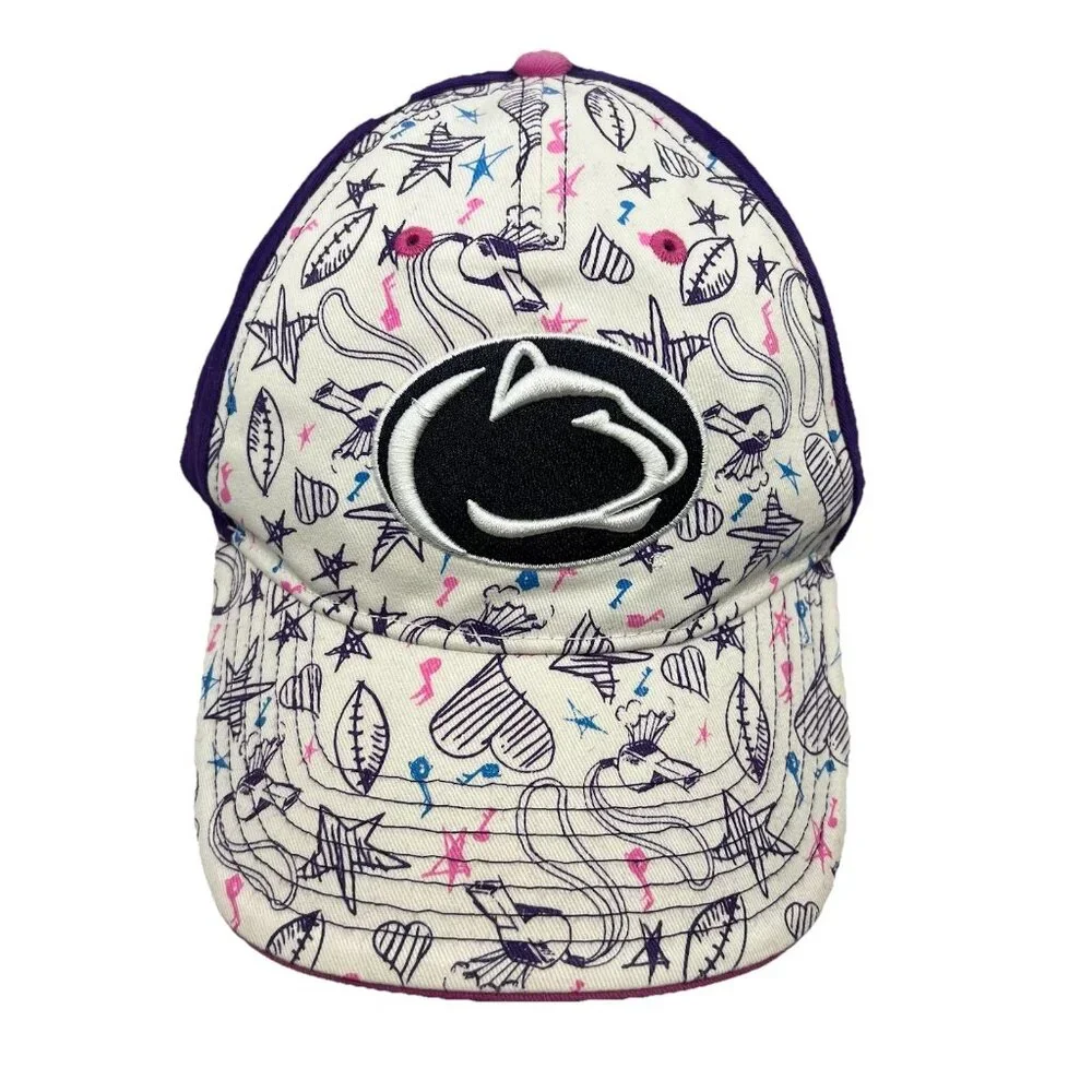 Penn State Nittany Lions Girls Youth Strapback Hat Cap Purple Graffiti Football